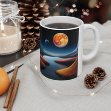 Load image into Gallery viewer, Lunar Moon Scene Toadstools and Lillies #4 Mug 11oz mug AI-Generated Artwork