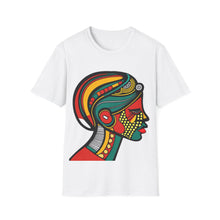 Load image into Gallery viewer, Color of Africa Tribal Face Paint #6 Unisex Softstyle Short Sleeve Crewneck T-Shirt