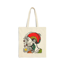 Load image into Gallery viewer, Colors of Africa Queen Sista #10 Red Cap 100% Cotton Canvas Tote Bag 15" x 16"