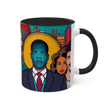 Load image into Gallery viewer, Colors of Africa Pop Art Black Colorful #21 AI 11oz Black Accent Coffee Mug