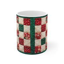 Load image into Gallery viewer, Old Fashion Quilted Christmas Pattern Mug 11oz mug AI-Generated Artwork
