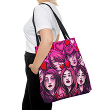 Load image into Gallery viewer, Faces of Love the Pink Heart Series #16 Tote Bag AI Artwork 100% Polyester