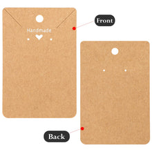 Load image into Gallery viewer, joycraft 200Pcs Kraft Earring Cards Necklace Display Cards,Brown Paper Ear Studs Display Cards,Personalized Jewelry Cards for Selling,Hanging Earring and Necklace,DIY Crafts,and Retail(3.5"x2.4")