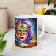 Load image into Gallery viewer, Mardi Gras Mask Ribbon #8 Mug AI-Generated Artwork 11oz mug