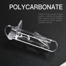 Load image into Gallery viewer, Rierdge 50 Pcs Plastic Locking Shelf Pins 6mm, 5/8 Clear Plastic Locking Shelf Support Peg Clips for 6mm Diameter Peg Hole & 5/8 Inch Cabinet Shelf