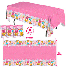 Load image into Gallery viewer, Ulmisfee 3 Pack I was 6 Now I'm 7 Ice Cream Birthday Party Decorations,Disposable Plastic Tablecloth, Ideal Table Cover for Kids & Girls 7TH Birthday Themed Parties, 54 x 108 Inch