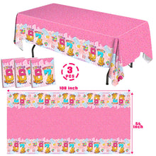Load image into Gallery viewer, Ulmisfee 3 Pack I was 6 Now I'm 7 Ice Cream Birthday Party Decorations,Disposable Plastic Tablecloth, Ideal Table Cover for Kids & Girls 7TH Birthday Themed Parties, 54 x 108 Inch