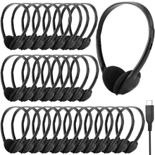 Load image into Gallery viewer, YFSFQS USB C Headphones Bulk 25 Pack for Classroom School Kids,USB Type C Headphones Class Set Compatible with Pad Smartphones Black (B)