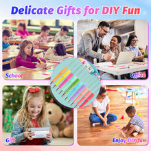 Load image into Gallery viewer, DASTTUIS 150 Pieces DIY Beadable Pens Kit - 50 plastic Beadable Pens Bulk, Refills & pen bags Included - Beaded Pens Black Ink Ballpoint Cute Pens(Bright)