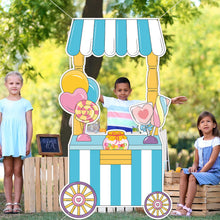 Load image into Gallery viewer, Candy Shop Photo Booth Props Candy Truck Selfie Frame Backdrop Sweet Shoppe Photography Background Large Candies Cart Hanging Banner Sweet Theme Birthday Party Decor for Kids Party Supplies 64 x 36 In