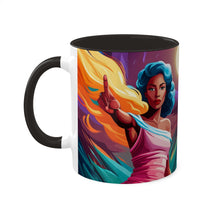Load image into Gallery viewer, Colors of Africa Pop Art Colorful #6 AI 11oz Black Accent Coffee Mug