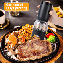 Load image into Gallery viewer, Electric Salt And Pepper Grinder Set, USB Rechargeable, Automatic Salt Pepper Mill Grinder, Adjustable Coarseness Shakers, One-Hand Operation For Kitchen