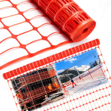 Load image into Gallery viewer, Nuanchu Safety Fence 4 x 50 Feet Orange Plastic Mesh Safety Fencing Roll Temporary Reusable Mesh Fencing Netting for Garden, Snow Fence, Animal Barrier, Poultry, Deer, Construction