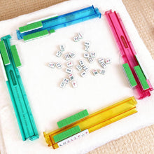 Load image into Gallery viewer, TheClouds Mahjong Racks with Pushers,4 Pcs Clear Mahjong Tile Racks Set,1.2" American Mahjong Tile Racks,Mahjong Rack and Pusher Combo -PC Material 4 Color