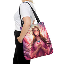 Load image into Gallery viewer, Angel with Wings Love the Pink Heart Series Tote Bag AI Artwork 100% Polyester #15