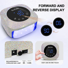 Load image into Gallery viewer, Lavinda UV LED Nail Lamp, 54W Rechargeable Cordless Nail Lamp Nail Dryer Gel Polish UV Nail Light with 4 Timer Setting, Professional Quick Dry Curing Lamp with Display Auto Sensor for Salon & Home