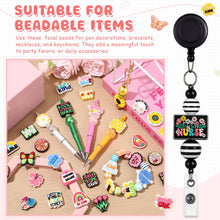 Load image into Gallery viewer, Tondiamo 60 Pcs Inspirational Silicone Focal Beads for Pens Bulk Encouraging Positive Beads for Beadable Pen Keychain Jewelry Bracelet Making DIY Crafts
