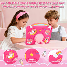 Load image into Gallery viewer, SAMONPOW for iPad 9th/ 8th/ 7th Generation Case (2021/2020/2019) Cute Rainbow Unicorn iPad Case 10.2 Inch for Kids Girls Teens with Strap Rotating Stand Handle Silicone Cover for iPad Cases 9th Gen