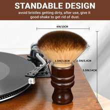 Load image into Gallery viewer, 2-in-1 Vinyl Record Cleaning Kit with Stylus Brush - Anti Static Soft Record Cleaning Kit for Albums Record Players - Retro Wooden Handle Record Brush - High Density Microfiber Bristles Vinyl Brush