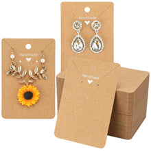 Load image into Gallery viewer, joycraft 200Pcs Kraft Earring Cards Necklace Display Cards,Brown Paper Ear Studs Display Cards,Personalized Jewelry Cards for Selling,Hanging Earring and Necklace,DIY Crafts,and Retail(3.5"x2.4")