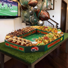 Load image into Gallery viewer, Tosstuki Large Football Party Supplies Kit Food Serving Tray 31 x 39 in Snack Holder Stadium Shape Table Centerpiece for Football Birthday Game Day Sports Event Celebrations Favors