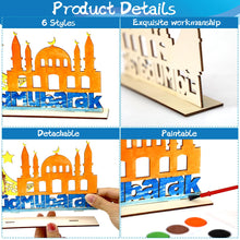 Load image into Gallery viewer, MUOUAKATE 6 Pcs Wooden Ramadan and Eid Crafts Kit, Paint Your Own Ramadan Activities for Boys Girls Ages 3-10 11 12, Ramadan Gifts for Ramadan Eid Party Supplies Class Home Table Decoration