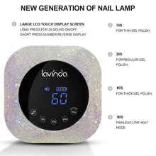 Load image into Gallery viewer, Lavinda UV LED Nail Lamp, 54W Rechargeable Cordless Nail Lamp Nail Dryer Gel Polish UV Nail Light with 4 Timer Setting, Professional Quick Dry Curing Lamp with Display Auto Sensor for Salon & Home