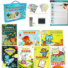Load image into Gallery viewer, FAYUNDRA Grooved Handwriting Practice for Kids, Magic Grooved Writing Practice Books, 7 Reusable Tracing Workbooks for Preschool & Kindergarten, Learn Letters & Numbers for Ages 3–8 (7)