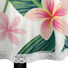 Load image into Gallery viewer, AUUXVA Round Tablecloth 60 Inch Palm Leaf Flower Washable Table Cover with Lace Trim, Kitchen Circle Tables Cloth for Party Dining Table Top Wedding Home Decor(Tropical Flowers)