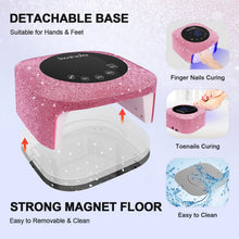 Load image into Gallery viewer, UV Nail Lamp 54W, Cordless Gel UV Led Nail Lamp for Gel Nail Polish, Rechargeable UV Nail Light Nail Dryer with 4 Timer and LCD Display, Professional Fast Curing Lamp Nail Art Tools with Rhinestone