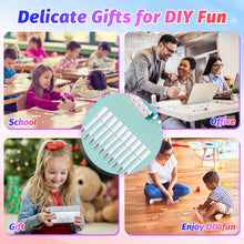 Load image into Gallery viewer, DASTTUIS 150 Pieces DIY Beadable Pen Kit – 50 Plastic Ballpoint Pens with Refills & Bags – School Supplies, Office Accessories & Decorative Items for Students & Teachers (White)