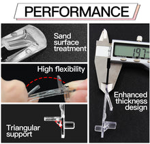 Load image into Gallery viewer, Rierdge 50 Pcs Plastic Locking Shelf Pins 6mm, 5/8 Clear Plastic Locking Shelf Support Peg Clips for 6mm Diameter Peg Hole & 5/8 Inch Cabinet Shelf