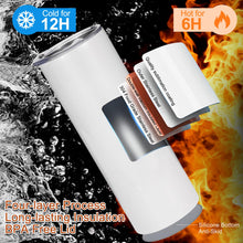 Load image into Gallery viewer, Sublimation Tumblers bulk 20 OZ Skinny Stainless Steel Double Wall Insulated Straight Sublimation Cups 50 Pack Blanks White Tumbler with Lid,Straw,Heat Resistant Tape&Shrink Sleeves,Individually Boxed