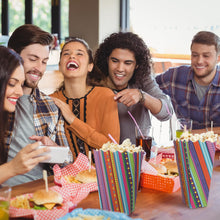 Load image into Gallery viewer, Tinlade 50 Pcs Mexican Popcorn Boxes Mexico Nacho Popcorn Assembled Boxes Snack Candy Holder Disposable Paper Box Mexican Party Decorations Cinco De Mayo Birthday Mexico Party Supplies