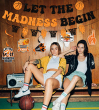 Load image into Gallery viewer, Madness Basketball Patry Decorations Let The Madness Begin Banner College Basketball Hanging Swirls Madness Basketball Themed Honeycomb for College Party Supplies Home Decor