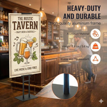 Load image into Gallery viewer, TZDTMEOS Poster Stand, Adjustable Height Up to 75", Double-Sided Heavy Duty Pedestal Sign Holder, Floor Standing Sign Holder Banner Stand with Shock-absorbing Base for Display, for Board and Foam, Black