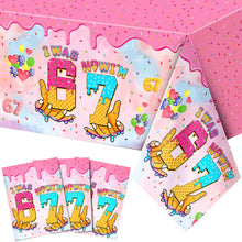 Load image into Gallery viewer, Ulmisfee 3 Pack I was 6 Now I'm 7 Ice Cream Birthday Party Decorations,Disposable Plastic Tablecloth, Ideal Table Cover for Kids & Girls 7TH Birthday Themed Parties, 54 x 108 Inch