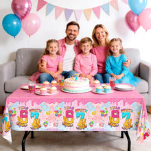 Load image into Gallery viewer, Ulmisfee 3 Pack I was 6 Now I'm 7 Ice Cream Birthday Party Decorations,Disposable Plastic Tablecloth, Ideal Table Cover for Kids & Girls 7TH Birthday Themed Parties, 54 x 108 Inch