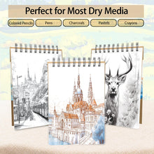 Load image into Gallery viewer, Crehatos 5.5" x 8.5" Sketch Book, Top Spiral Bound Sketch Pad, 100 Sheets Each 68lb/100gsm Drawing Paper, 2 Pack