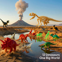 Load image into Gallery viewer, Klever Kits 3-in-1 Dinosaur Fossil Digging Kit STEM Learning Toys with Glow in The Dark Dinosaurs and Sensory Play Sand, DIY Your Own Dinosaur with 5 Color Clay, Gift for Kids Aged 6+ by Jova