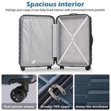 Load image into Gallery viewer, COOLIFE Expandable Suitcase PC ABS TSA Luggage 3 Piece Set Lock Spinner Carry on (Teal blue)