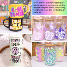 Load image into Gallery viewer, TECKWRAP Candy Rainbow Adhesive Vinyl Bundle Holographic Permanent Vinyl for Crafting Cutter 12" x 36"/Rolls (Glitter White,Transparent Leopard,Transparent Mermaid,Pastel Rainbow,Holo Cloud)