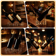 Load image into Gallery viewer, Aidmi Clear Acrylic Wine Rack, Modular Stackable Countertop Wine Bottle Holder with Leaf Shaped Support, Multi Purpose Versatile Wine Display Stand for Home Bar Party Daily Organizing (2pcs)
