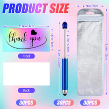 Load image into Gallery viewer, Engrowtic 90 Pcs Beadable Pens Kit, Include 30 Pcs 2 in 1 Plastic Stylus Beadable Pens Foil Thank You Cards with 30 Resealable Packaging Bags for School Office Party Supply Gifts