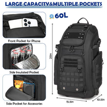 Load image into Gallery viewer, SunForMorning Rolling Baseball Bag with Wheels, Softball Catchers Gear Bags for 4 Bats, Portable Baseball Catcher Bag with Shoe Compartment, Holds All Softball Baseball Equipment, Black