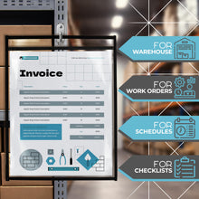 Load image into Gallery viewer, 50 Pack Job Ticket Holders, Plastic Sleeves for Paper 8.5x11 inch, Clear Dry Erase Pocket Sleeves for Work Orders, Shop Ticket Holders and Document Protection