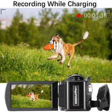 Load image into Gallery viewer, kimire Video Camera Camcorder Digital Camera Recorder Full HD 1080P 15FPS 24MP 3.0 Inch 270 Degree Rotation LCD 16X Digital Zoom Camcorder Camera with 2 Batteries(Black)