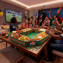 Load image into Gallery viewer, Tosstuki Large Football Party Supplies Kit Food Serving Tray 31 x 39 in Snack Holder Stadium Shape Table Centerpiece for Football Birthday Game Day Sports Event Celebrations Favors