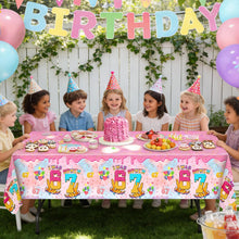 Load image into Gallery viewer, Ulmisfee 3 Pack I was 6 Now I'm 7 Ice Cream Birthday Party Decorations,Disposable Plastic Tablecloth, Ideal Table Cover for Kids & Girls 7TH Birthday Themed Parties, 54 x 108 Inch