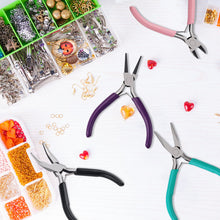 Load image into Gallery viewer, 4 Pack Jewelry Pliers Jewelry Making Pliers Tools Kit with Needle Nose Pliers/Chain Nose Pliers, Round Nose Pliers, Bent Nose Pliers, Wire Cutters for Wire Wrapping Earring Craft Making Supplies